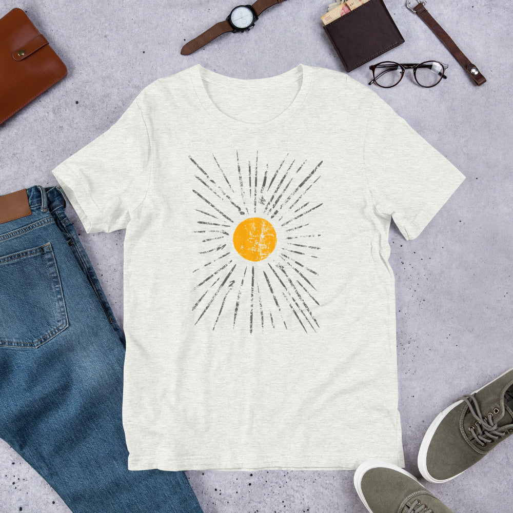 Bohoooo Sun! In Dark Grey. Unisex t-shirt for (not only) Summer Chilling on the Beach!