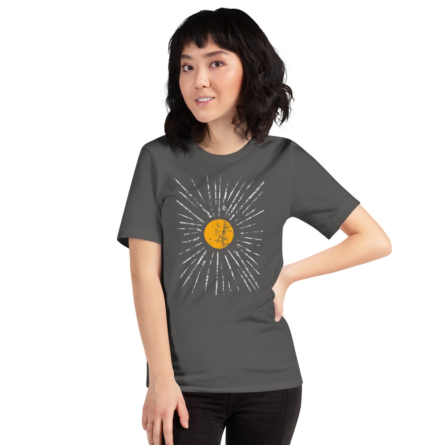 Bohoooo Sun! In Light Grey. Unisex t-shirt for (not only) Summer Chilling on the Beach!