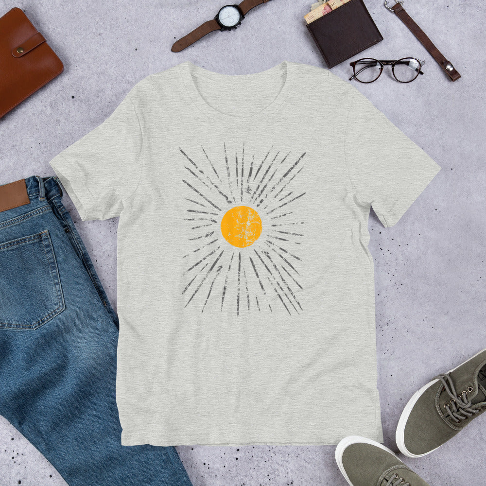 Bohoooo Sun! In Dark Grey. Unisex t-shirt for (not only) Summer Chilling on the Beach!