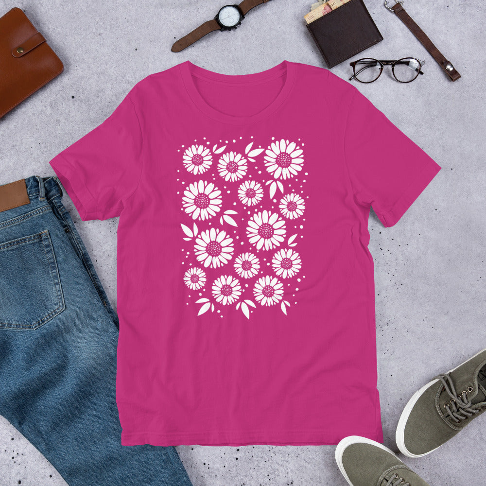 Daisies Daisies! In White. Unisex t-shirt for sunny days!