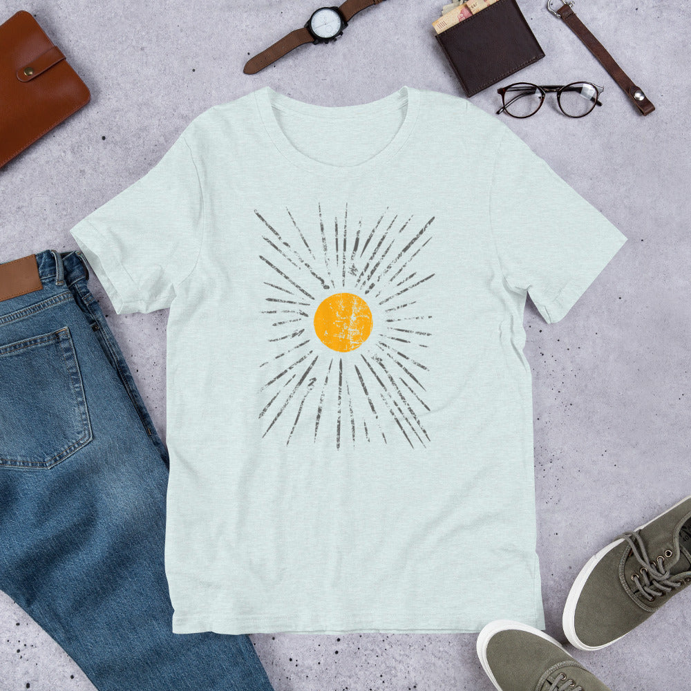 Bohoooo Sun! In Dark Grey. Unisex t-shirt for (not only) Summer Chilling on the Beach!