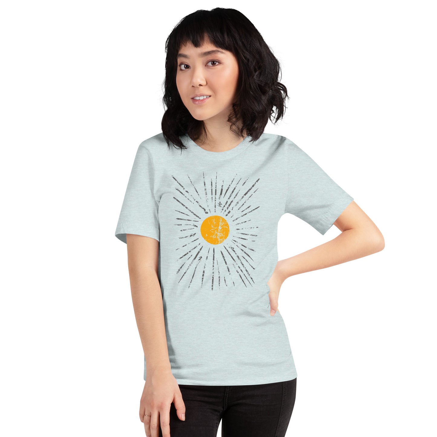 Bohoooo Sun! In Dark Grey. Unisex t-shirt for (not only) Summer Chilling on the Beach!