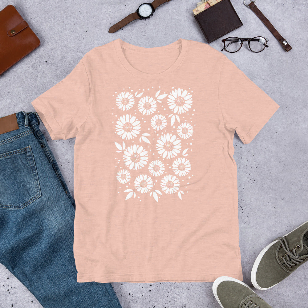 Daisies Daisies! In White. Unisex t-shirt for sunny days!