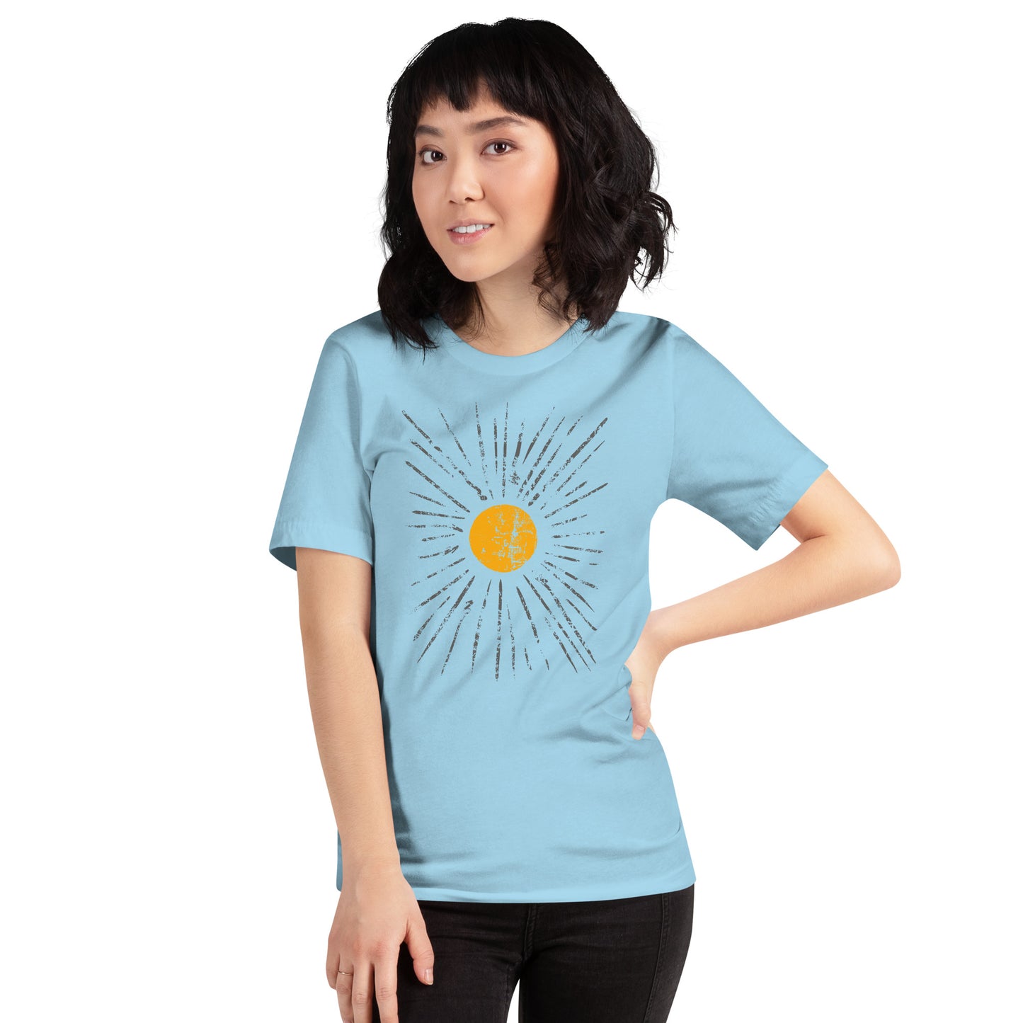 Bohoooo Sun! In Dark Grey. Unisex t-shirt for (not only) Summer Chilling on the Beach!