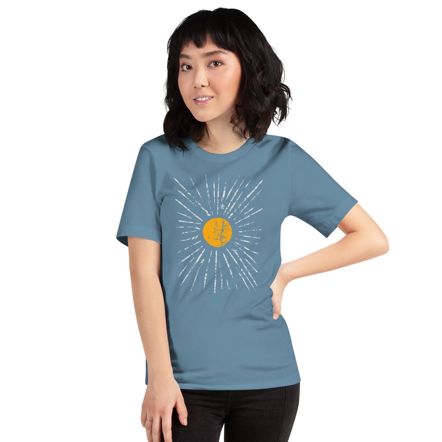 Bohoooo Sun! In Light Grey. Unisex t-shirt for (not only) Summer Chilling on the Beach!