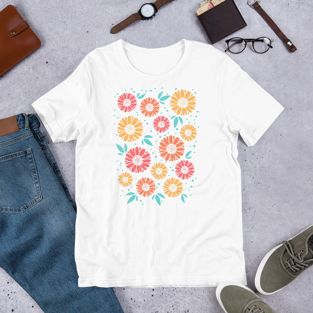 Daisies Daisies! In Colours. Unisex t-shirt for sunny days!